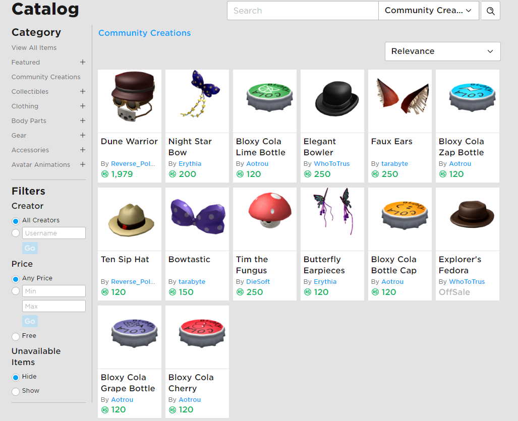 Avatar Shop displays offsale accessories without toggling them visible -  Website Bugs - Developer Forum